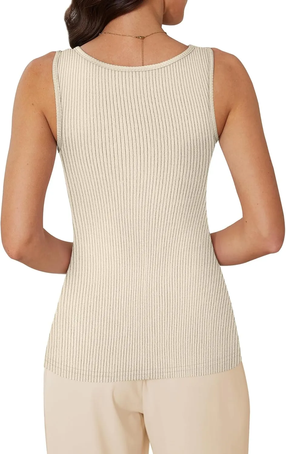 WIHOLL Womens Ribbed Tank Tops 2025 Summer Scoop Neck Slim Fitted Tops Casual Basic Knit Sleeveless Shirts
