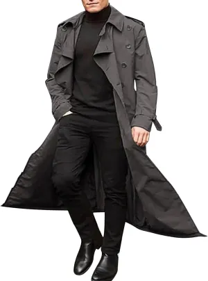 Windbreaker Jackets for Men Classic Loose Long Casual Trendy Solid Jacket