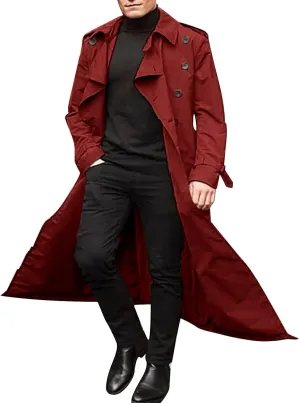 Windbreaker Jackets for Men Classic Loose Long Casual Trendy Solid Jacket