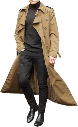 Windbreaker Jackets for Men Classic Loose Long Casual Trendy Solid Jacket