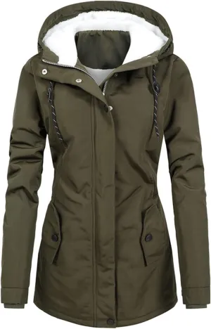 Winter Coats for Women 2024 Trendy Plus Size Warm Sherpa Fleece Lined Jackets Fleece Hooded Parka Peacoat Outerwear