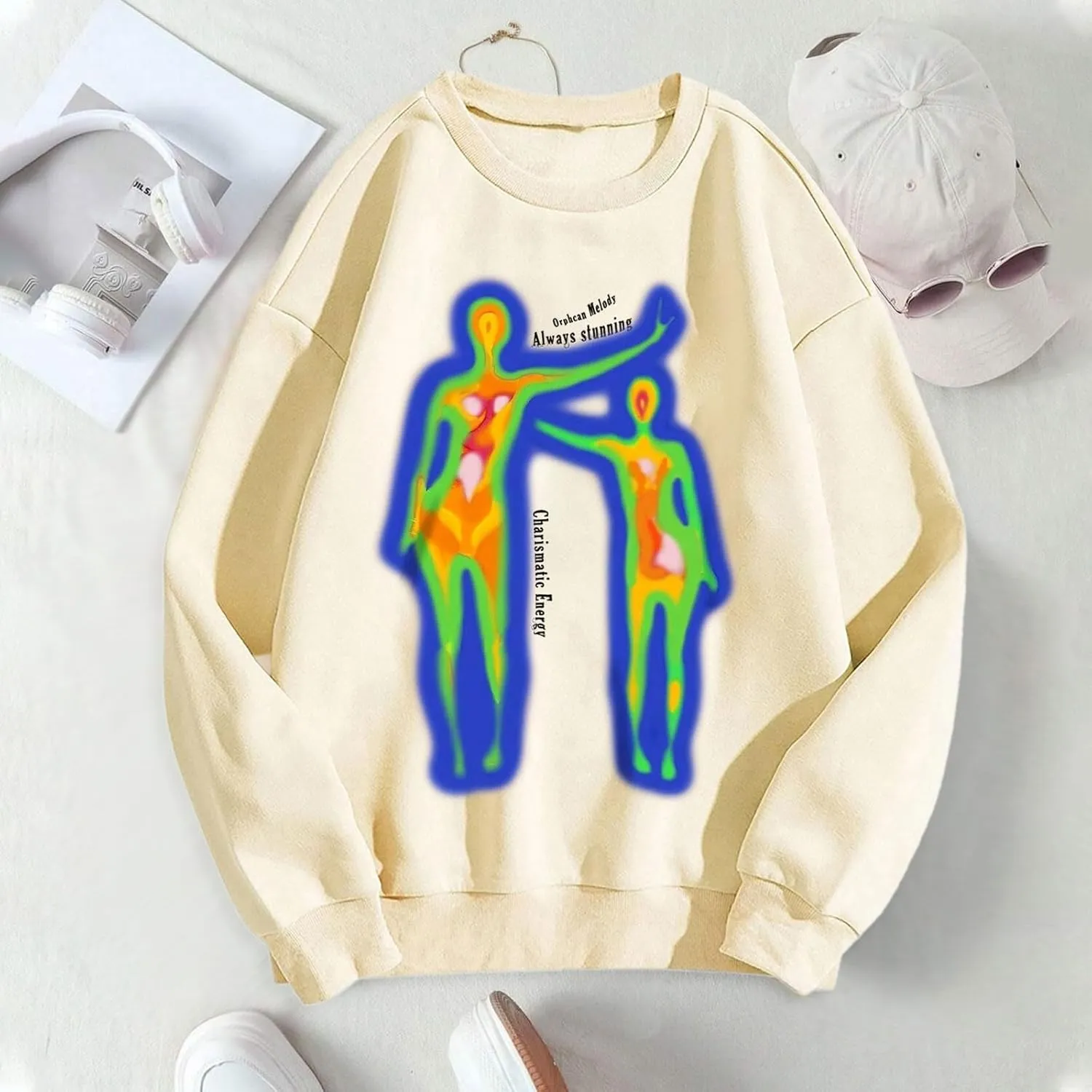 Women Crewneck Oversized Sweatshirt Y2K Crewneck Long Sleeve Graphic Vintage Pullover Classic Fit Casual Shirt