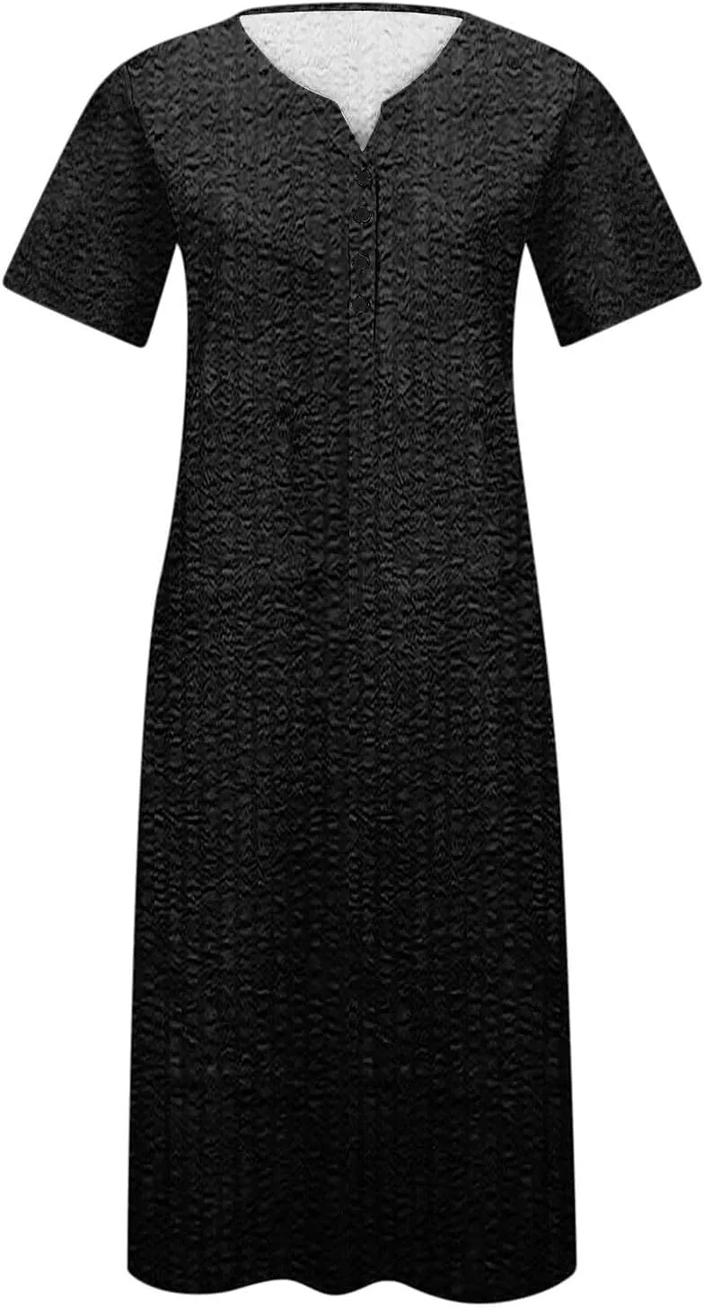 Women Sun Dresses Vneck Dresses Sun Dresses for Women Short Sleeve Maxi Long Beach Festival Hawaiian Sun Dresses