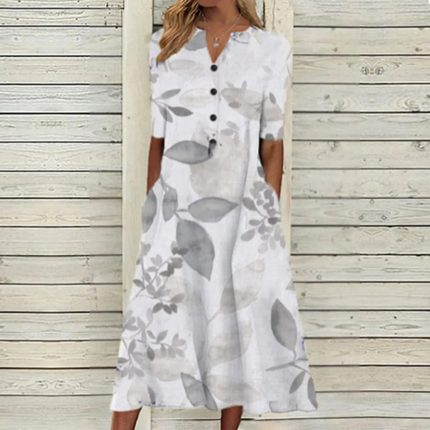 Women Sun Dresses Vneck Dresses Sun Dresses for Women Short Sleeve Maxi Long Beach Festival Hawaiian Sun Dresses