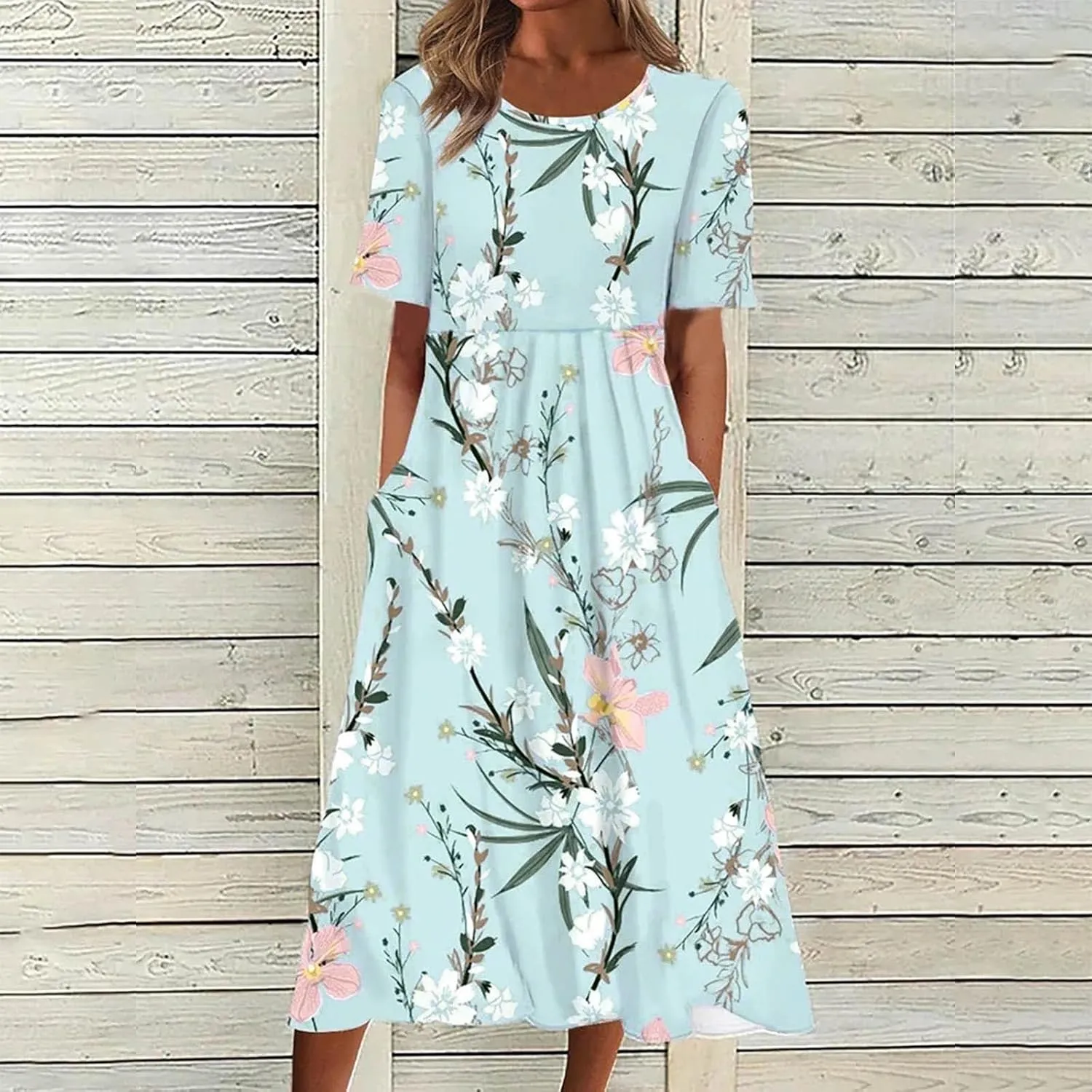 Women Sun Dresses Vneck Dresses Sun Dresses for Women Short Sleeve Maxi Long Beach Festival Hawaiian Sun Dresses