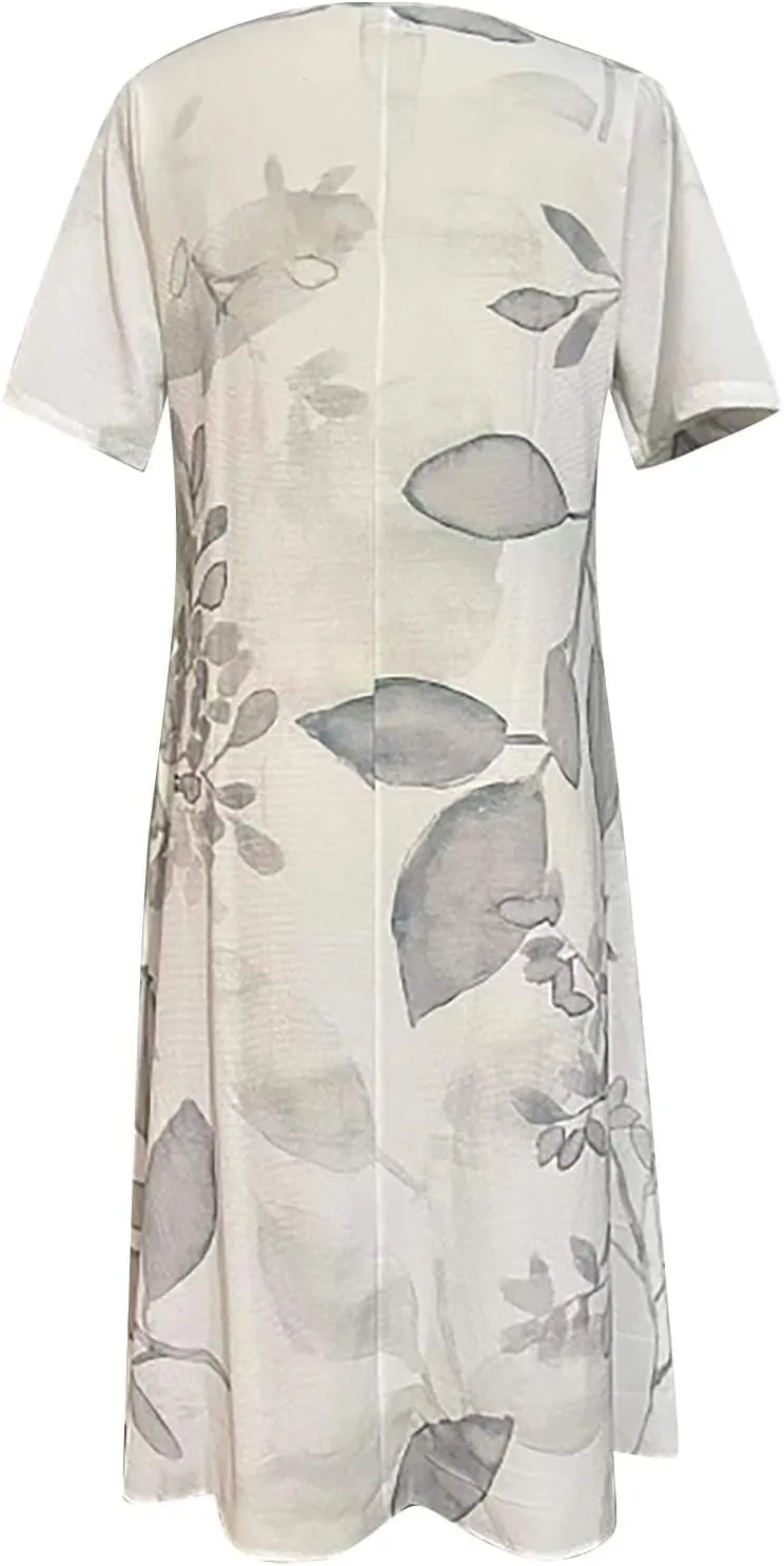 Women Sun Dresses Vneck Dresses Sun Dresses for Women Short Sleeve Maxi Long Beach Festival Hawaiian Sun Dresses