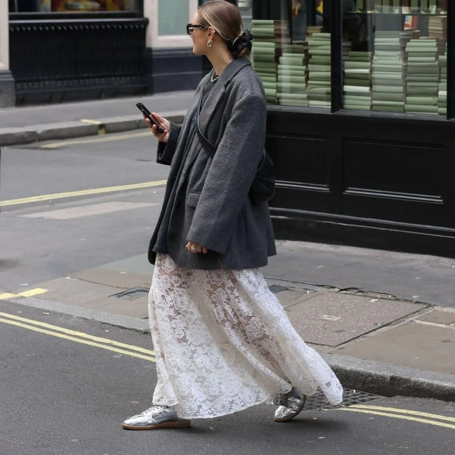 Women Tiered Sheer Lace Maxi Skirt Elastic Waist High Rise Flowy A-Line Sexy See Through Long Skirt Clubwear