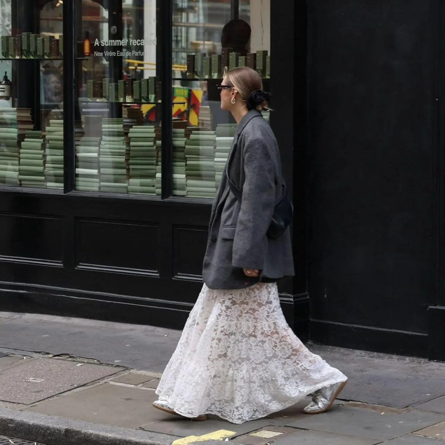 Women Tiered Sheer Lace Maxi Skirt Elastic Waist High Rise Flowy A-Line Sexy See Through Long Skirt Clubwear