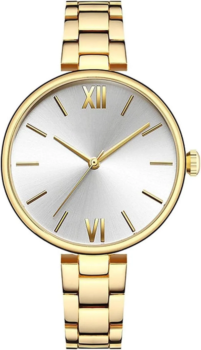 Women Watches Narrow Stainless Steel Band Quartz Watch Ladies Fashion Ultra-Thin Wristwatches