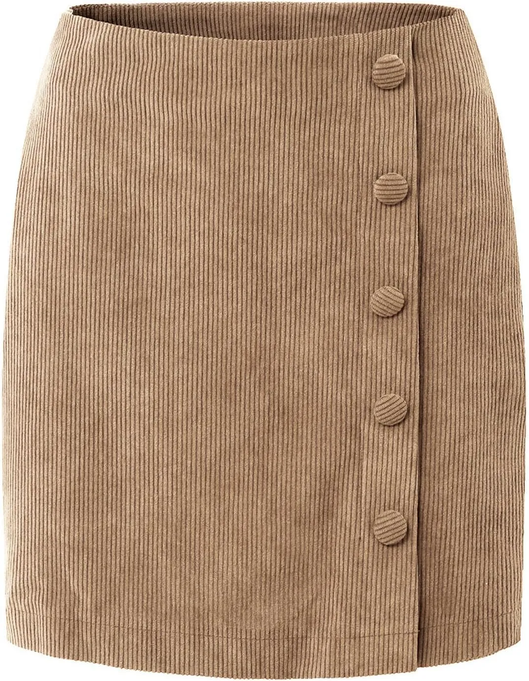 Womens Corduroy Skirts Spring High Waist Button Down Bodycon Short Mini Skirt Fashion Business Casual Skirt for Work