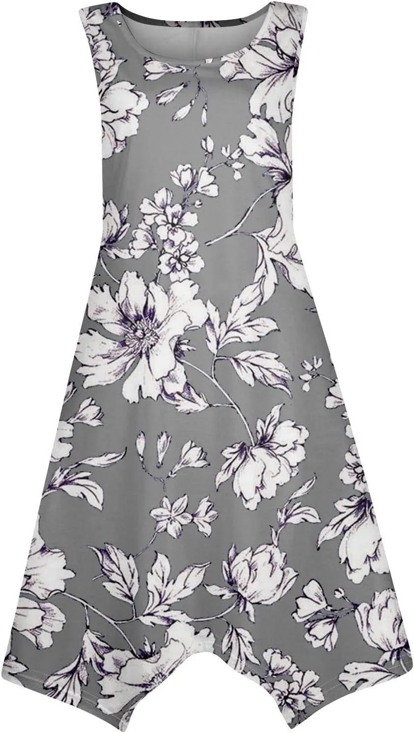 Womens Dresses Dresses for Women 2025 Elegant Swing Floral Print Cotton Spring Summer Sundress Maxi