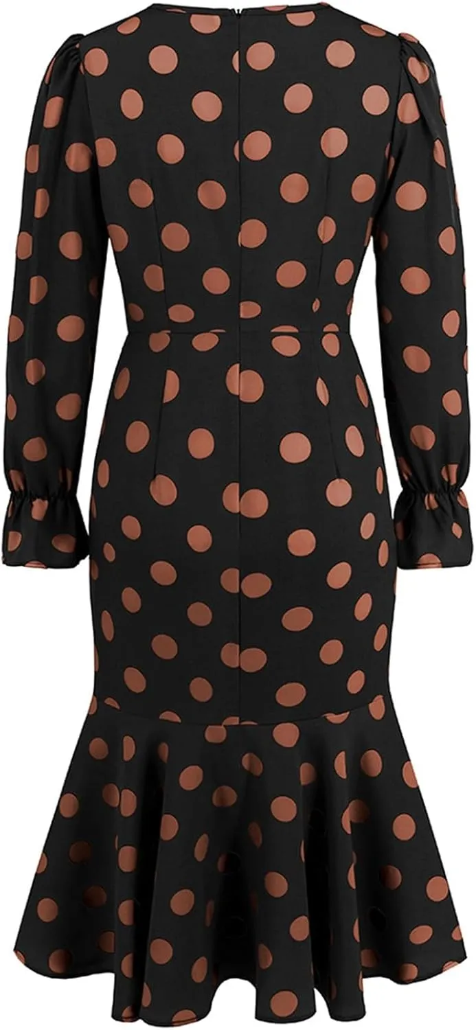 Women's Fall Casual Elegant Flowy Lantern Sleeve V-Neck Floral Print Maxi Dress