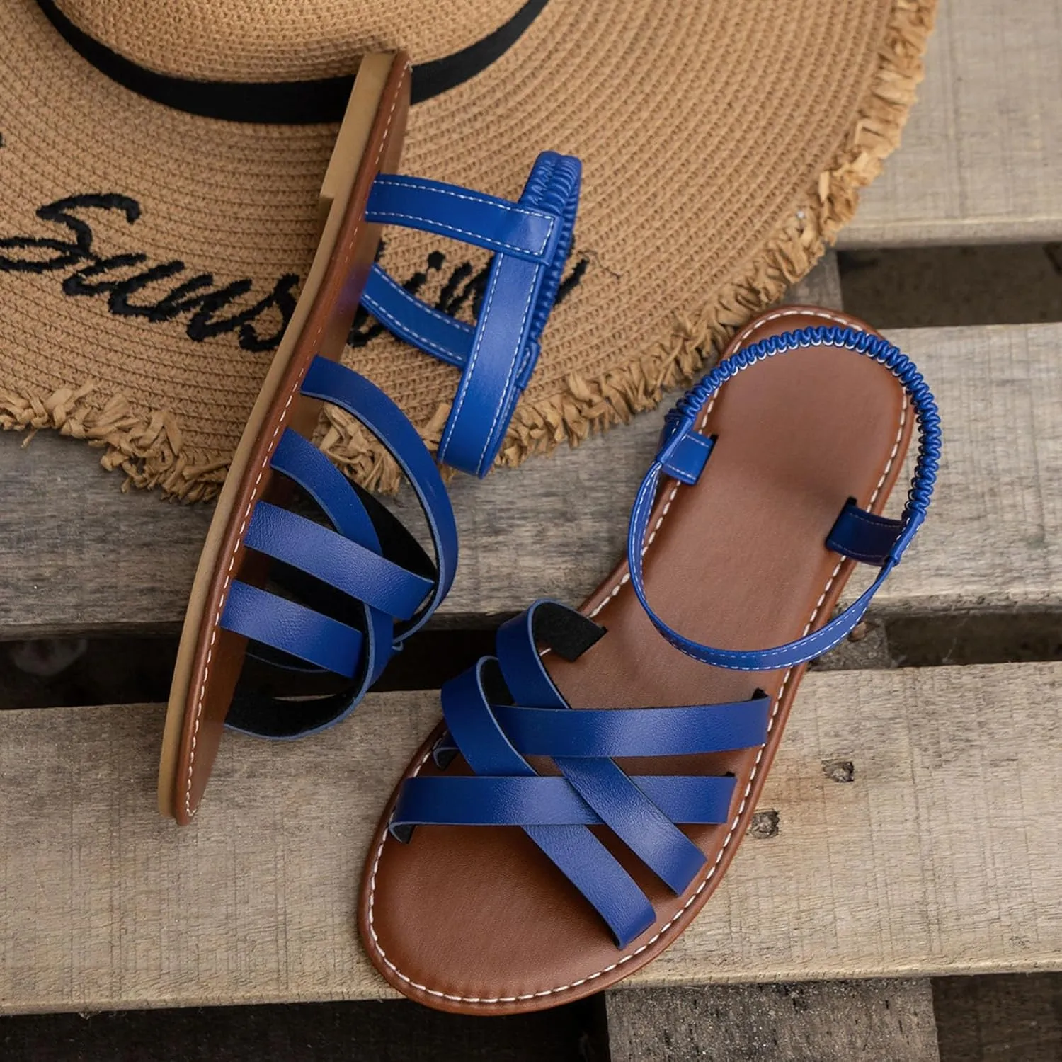 Womens Flat Sandals Comfortable Soft Sandals Shoes for Women Dressy 2025 Summer Casual Open Toe Solid Color Non Slip Cushioned Shoes Beach Vacation Travel Walking Party Dress Sandal