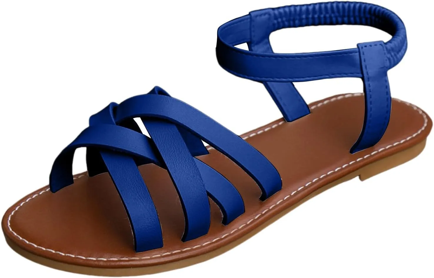 Womens Flat Sandals Comfortable Soft Sandals Shoes for Women Dressy 2025 Summer Casual Open Toe Solid Color Non Slip Cushioned Shoes Beach Vacation Travel Walking Party Dress Sandal