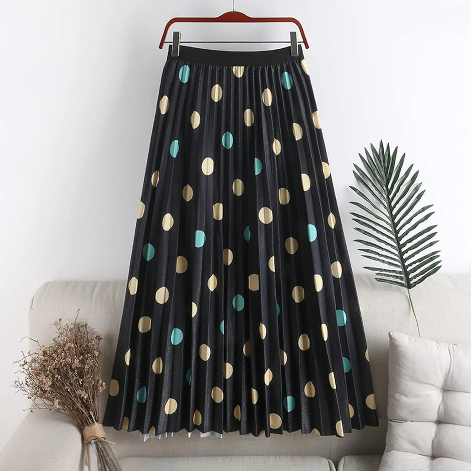 Womens High Waist Skirt Women 2023 Spring Summer Floral Long Skirts A Line Skirts Floral Pleated Swing Print Midi