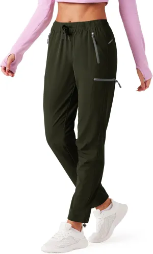Women's Hiking Cargo Pants Outdoor Lightweight Quick Dry Water Resistant UPF 50  Capris Pants with Zipper Pockets