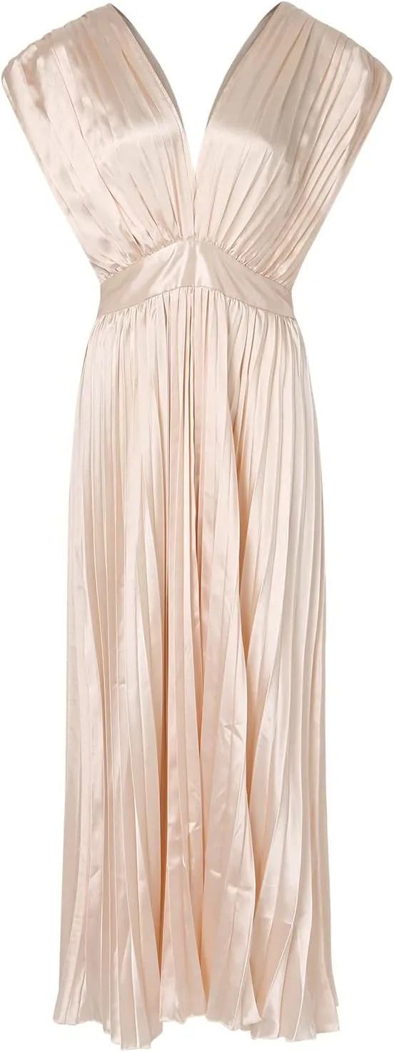 Womens Large Loose Sexy Pleated Dress Casual Loose Zipper Sleeveless Dress Ball Gown Plus Size Dresses for Women