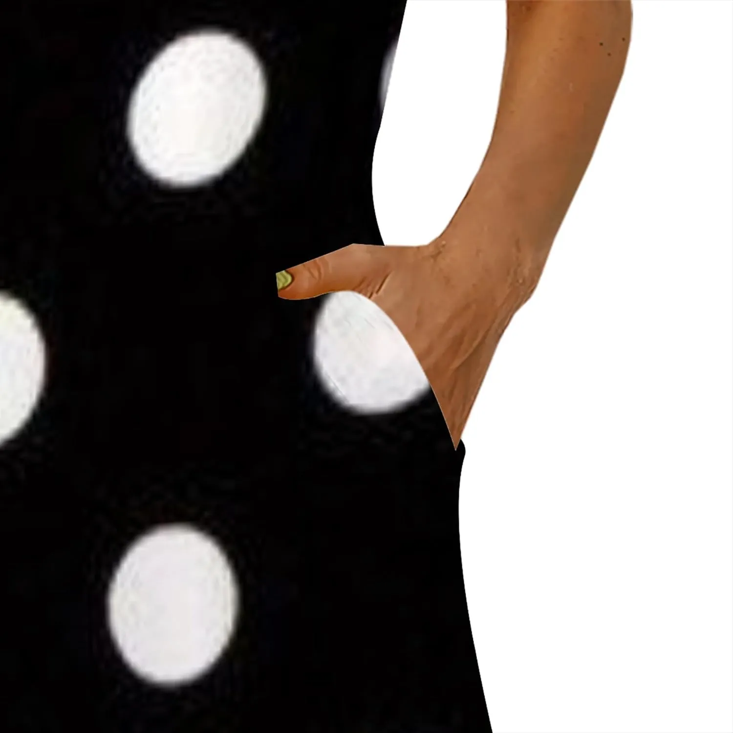 Women's Maxi Dress Summer Polka Dot Dress Sleeveless Long Flowing Sundress Casual Bohemian Beach Maxi Dress
