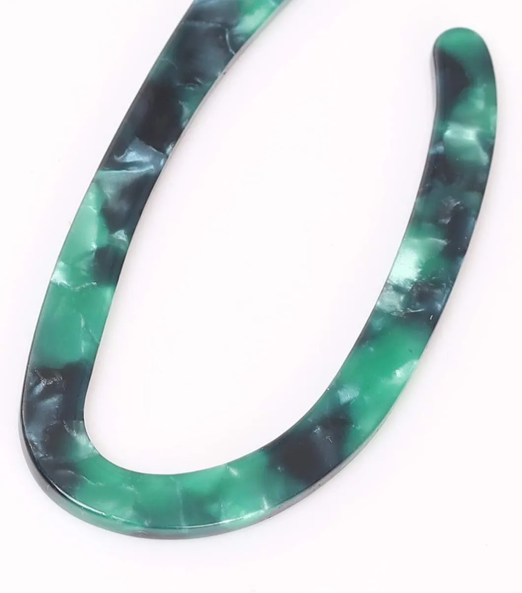 Womens Mottled Hoop Earrings Bohemia Acrylic Resin Hoops Stud Earrings