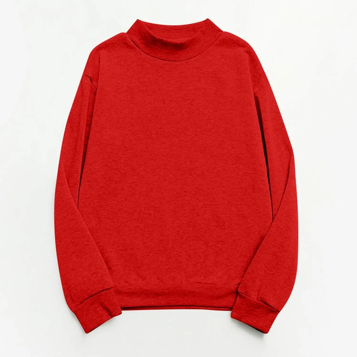 Women's Oversized Round Neck Sweatshirts Long Sleeve Turtleneck Sweatshirt Fall Classic Pullover Tops