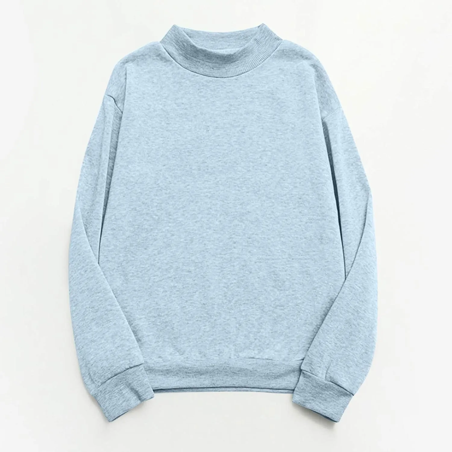 Women's Oversized Round Neck Sweatshirts Long Sleeve Turtleneck Sweatshirt Fall Classic Pullover Tops