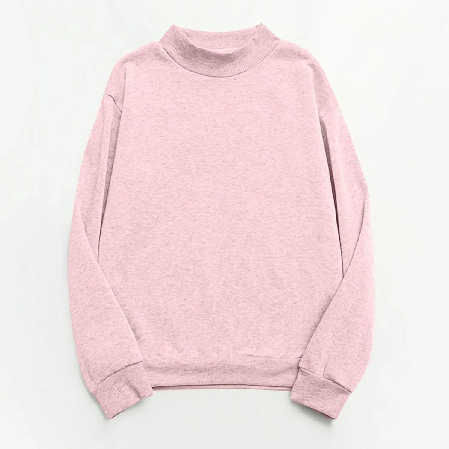 Women's Oversized Round Neck Sweatshirts Long Sleeve Turtleneck Sweatshirt Fall Classic Pullover Tops