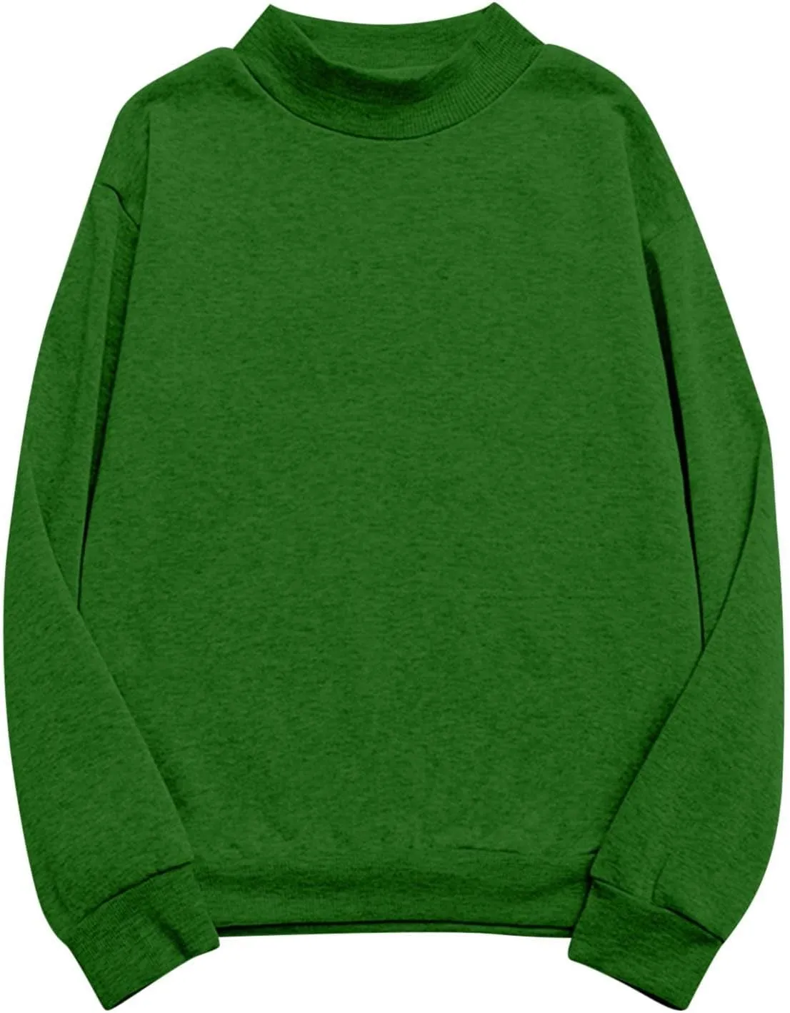 Women's Oversized Round Neck Sweatshirts Long Sleeve Turtleneck Sweatshirt Fall Classic Pullover Tops