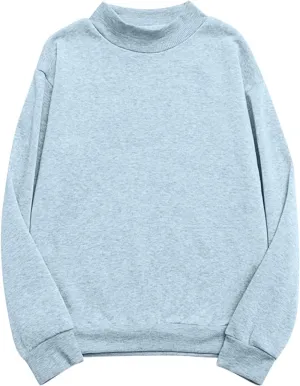Women's Oversized Round Neck Sweatshirts Long Sleeve Turtleneck Sweatshirt Fall Classic Pullover Tops