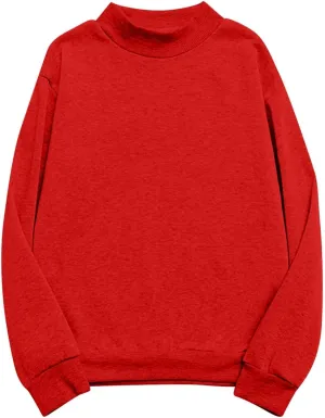 Women's Oversized Round Neck Sweatshirts Long Sleeve Turtleneck Sweatshirt Fall Classic Pullover Tops