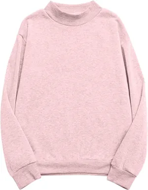 Women's Oversized Round Neck Sweatshirts Long Sleeve Turtleneck Sweatshirt Fall Classic Pullover Tops