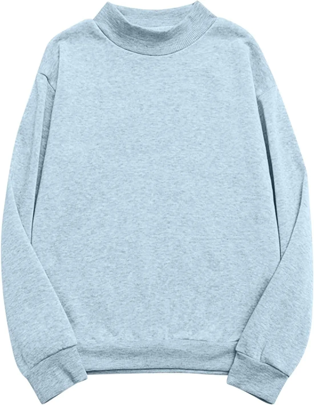 Women's Oversized Round Neck Sweatshirts Long Sleeve Turtleneck Sweatshirt Fall Classic Pullover Tops