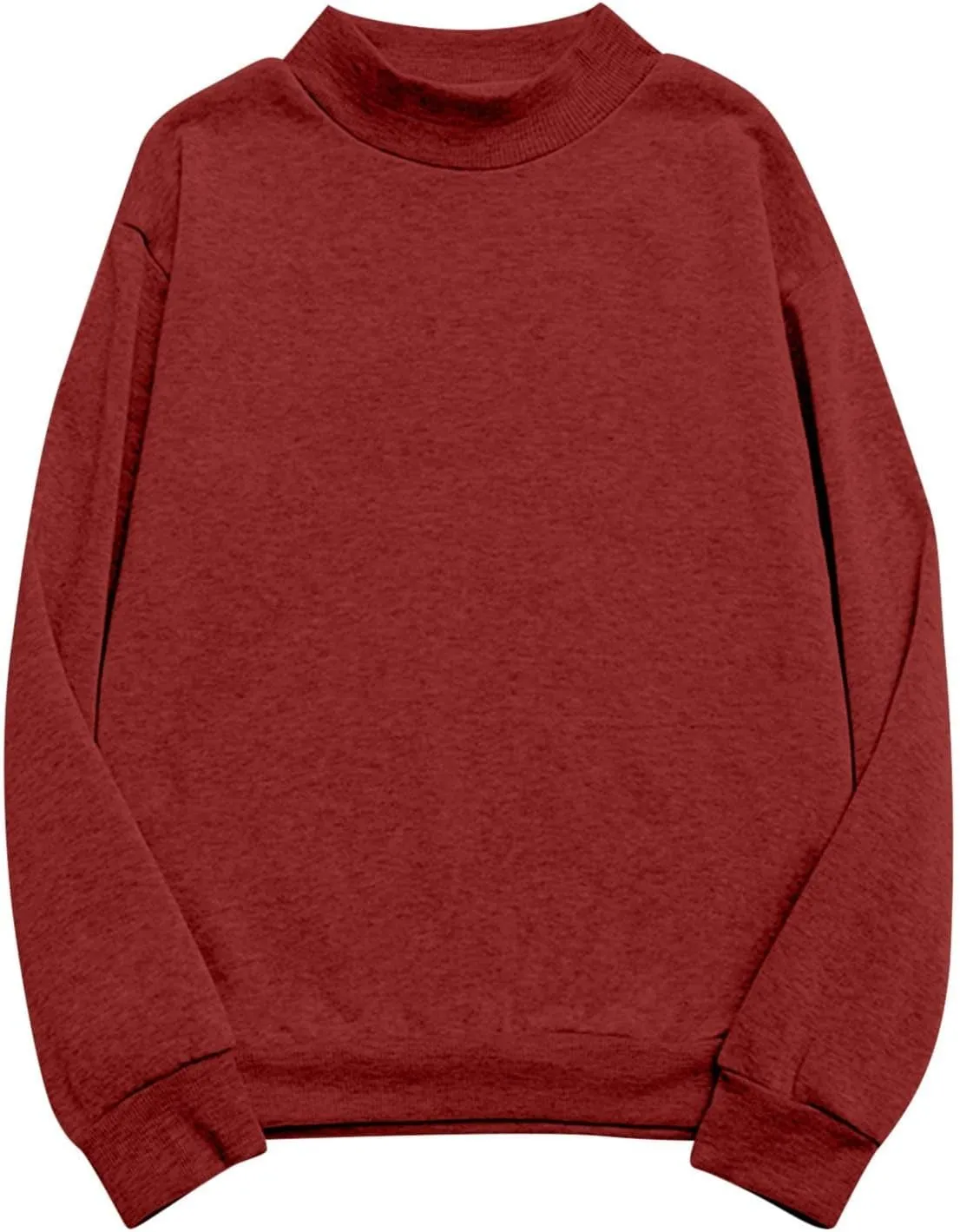 Women's Oversized Round Neck Sweatshirts Long Sleeve Turtleneck Sweatshirt Fall Classic Pullover Tops