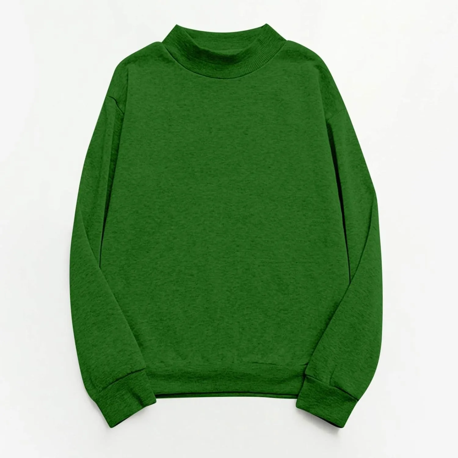 Women's Oversized Round Neck Sweatshirts Long Sleeve Turtleneck Sweatshirt Fall Classic Pullover Tops