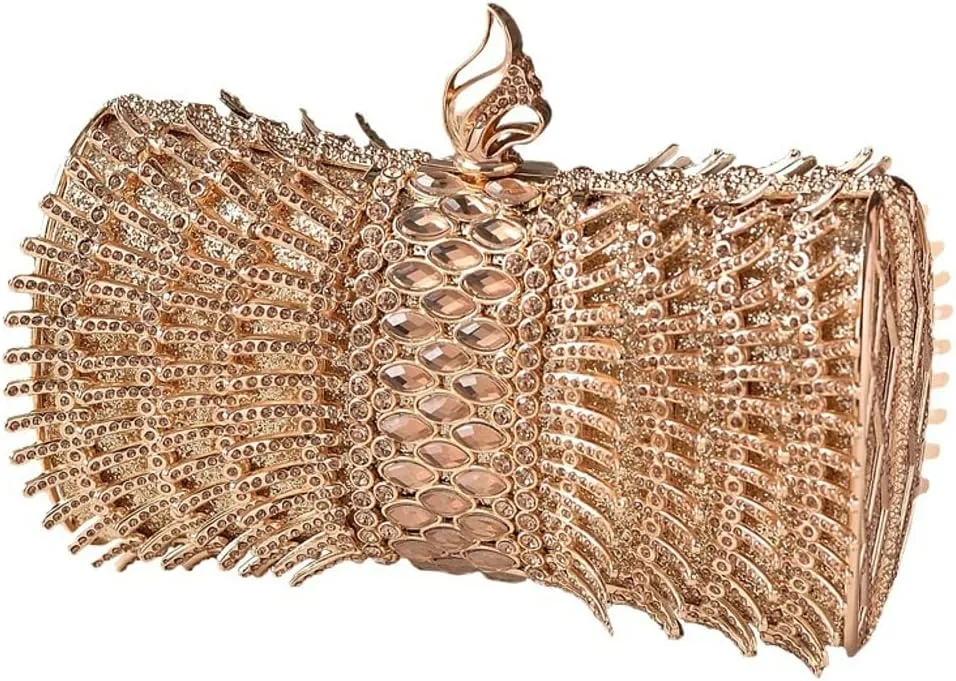 Women's Rhinestone Clutch Sparkling Crossbody Shoulder Purses with Chain Handbag Evening Bags for Party Prom Wedding