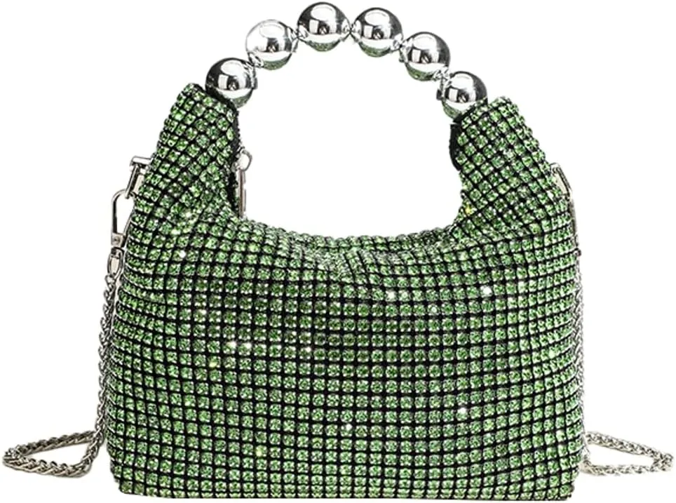 Womens Rhinestone Purse Sparkly Evening Bag Clutch with Chain Crossbody Shoulder Handbags for Party Wedding