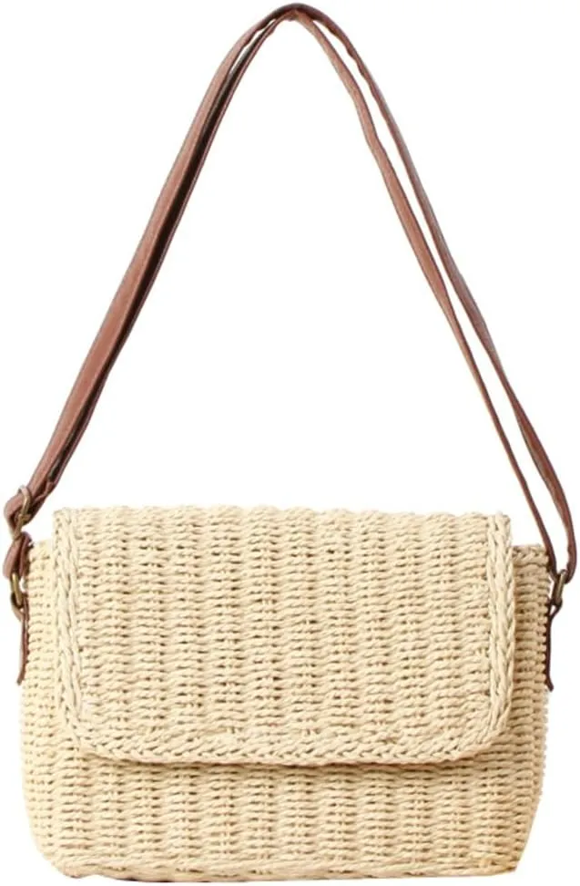 Womens Straw Hobo Bag 2025 Fashion Flap Shoulder Crossbody Bag Beach Tote Handbag Natural Handmade Purse for Travel