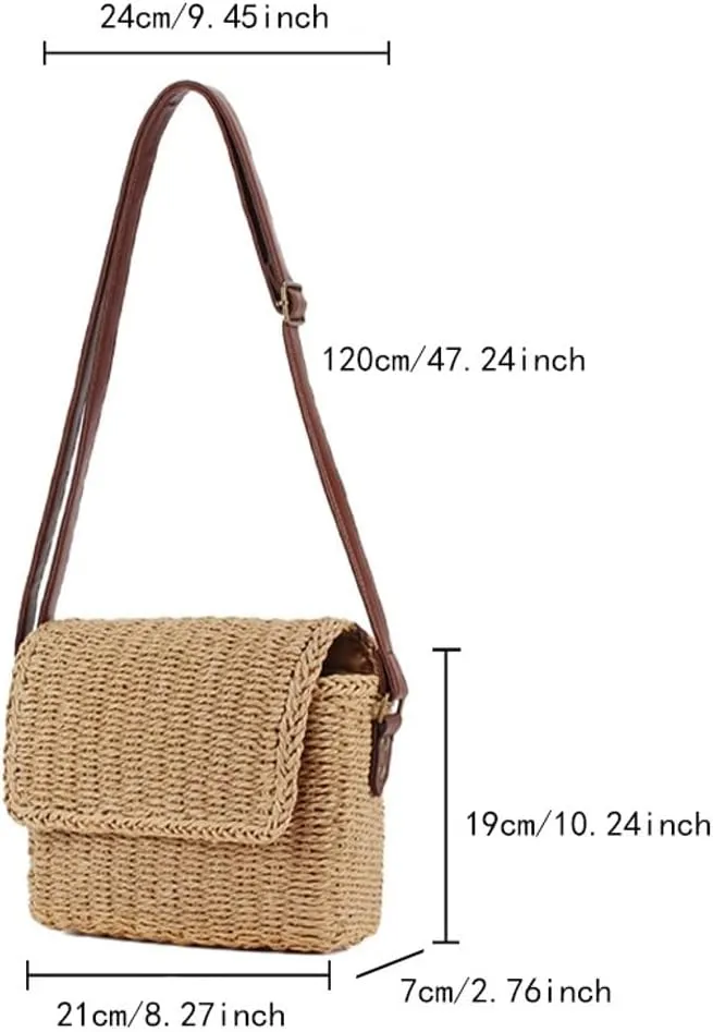 Womens Straw Hobo Bag 2025 Fashion Flap Shoulder Crossbody Bag Beach Tote Handbag Natural Handmade Purse for Travel