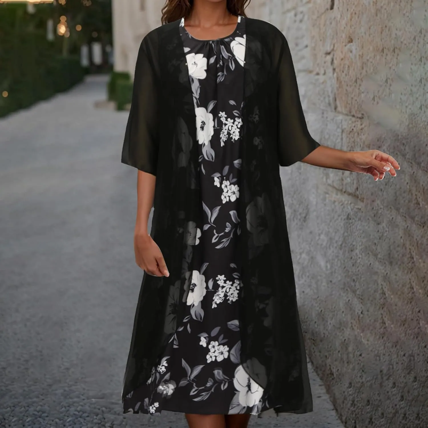 Womens Summer Dresses Cardigan Lightweight Dress Elegant Gauze Casual Dressy Clothes Plus Size Formal Long Sundress
