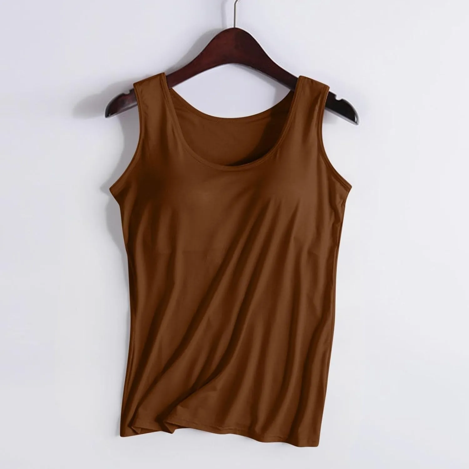 Women's Tank Tops with Built in Bras Scoop Neck Open Back Sports Racerback Vest Workout Sleeveless Padded Tanks