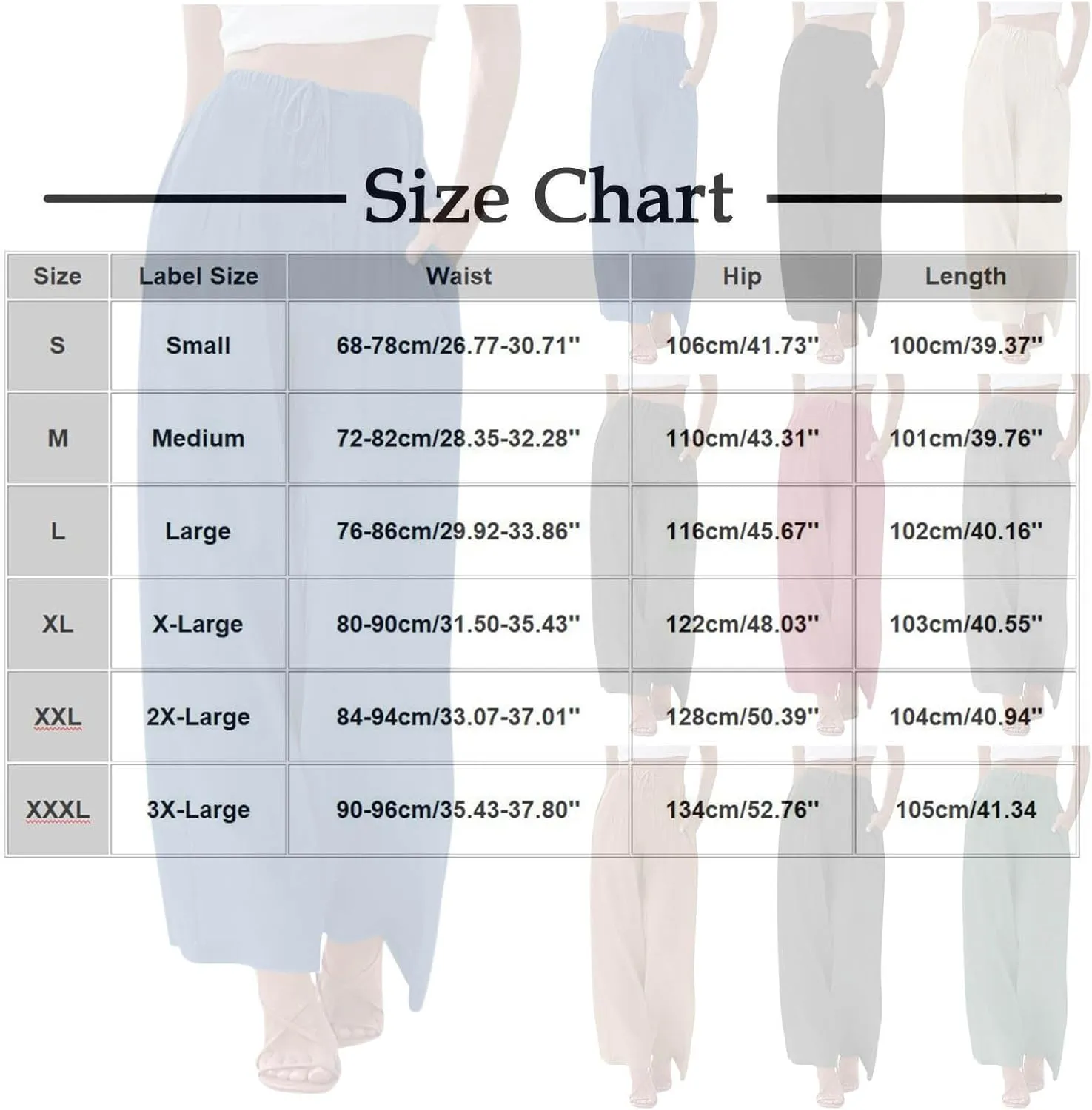Womens Wide Leg Pants Linen Elastic High Waist Casual Pants Drawstring Loose Fit Flowy Palazzo Trousers with Pockets