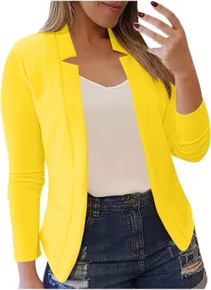 Women's Work Office Blazer Fall Fashion Business Casual Long Sleeve Petite Blazer Dressy Suit Jackets Trendy Outfits