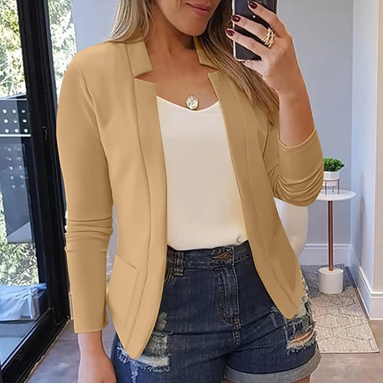 Women's Work Office Blazer Fall Fashion Business Casual Long Sleeve Petite Blazer Dressy Suit Jackets Trendy Outfits