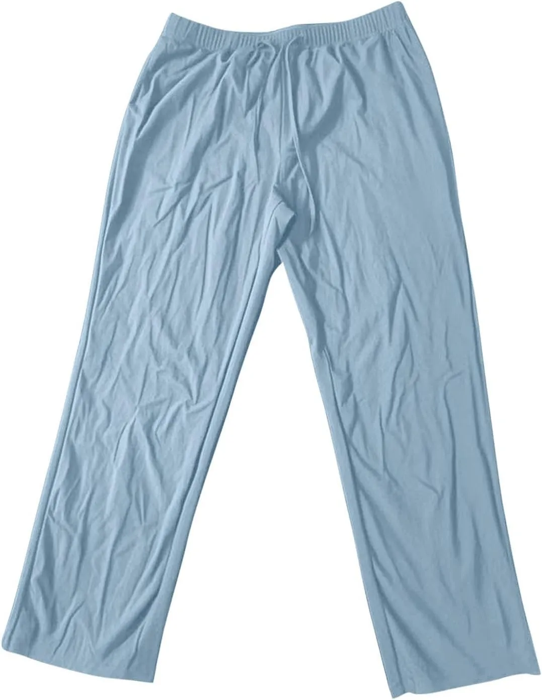 Xiaojmake Capirs Linen Pants Men Relaxed Fit Elastic Waist Cropped Pant with Pockets Beach Yoga Travel Lounge Trousers Summer