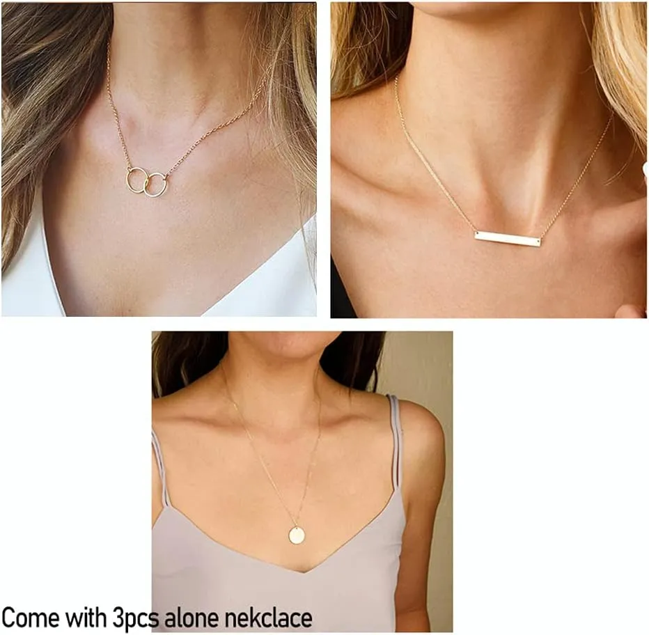 YANCHUN Layered Necklace for Women Stackable Necklaces Set Dainty Chain Necklace Layering Stack Charm Necklace Trendy Jewelry Christmas Gifts Stuffs Stocking Stuffers for Women