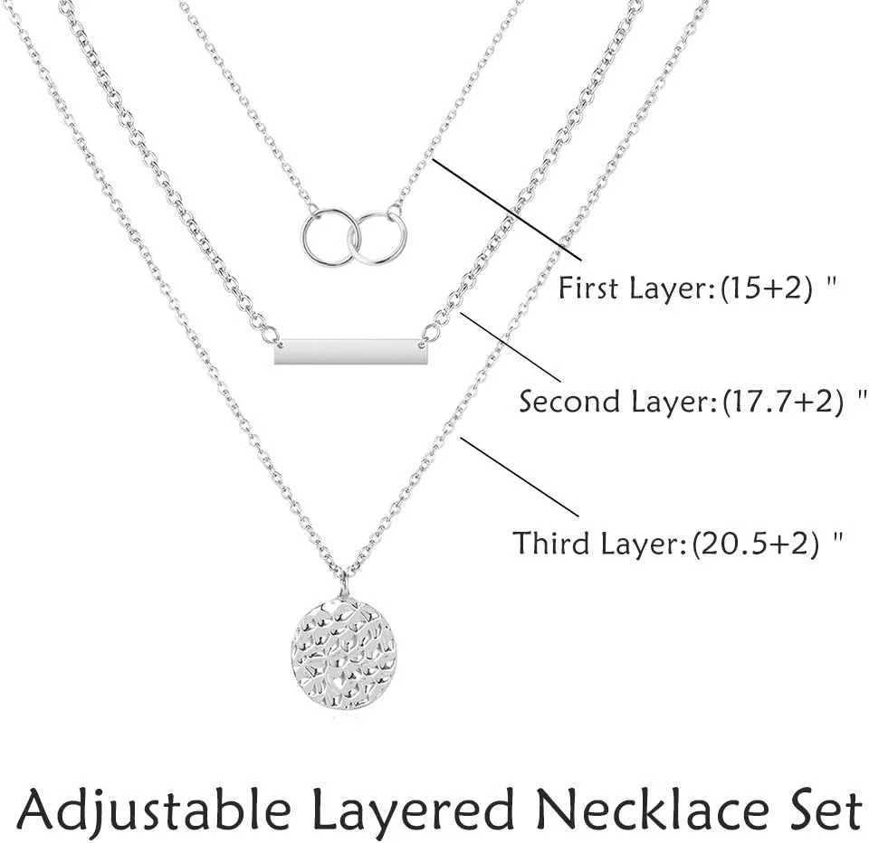 YANCHUN Layered Necklace for Women Stackable Necklaces Set Dainty Chain Necklace Layering Stack Charm Necklace Trendy Jewelry Christmas Gifts Stuffs Stocking Stuffers for Women