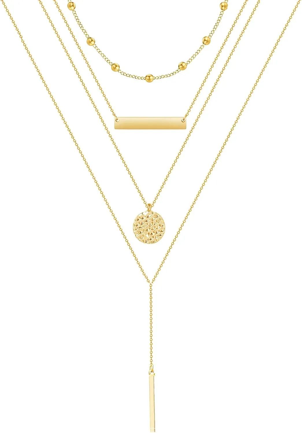 YANCHUN Layered Necklace for Women Stackable Necklaces Set Dainty Chain Necklace Layering Stack Charm Necklace Trendy Jewelry Christmas Gifts Stuffs Stocking Stuffers for Women