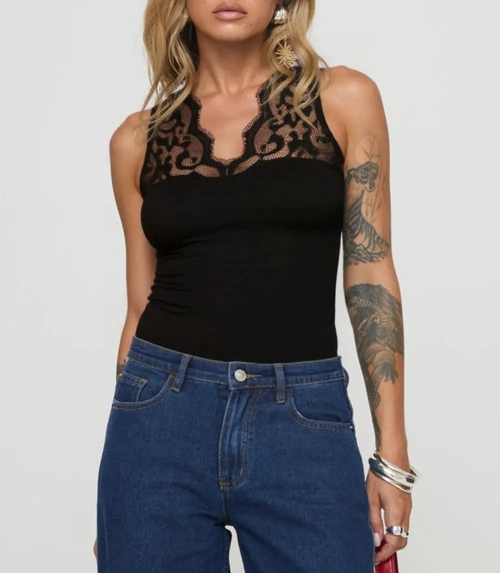 YOINS Women Camis Shirts Tanks Top Basic Sexy V Neck Sleeveless Sliming Lace Details Vest