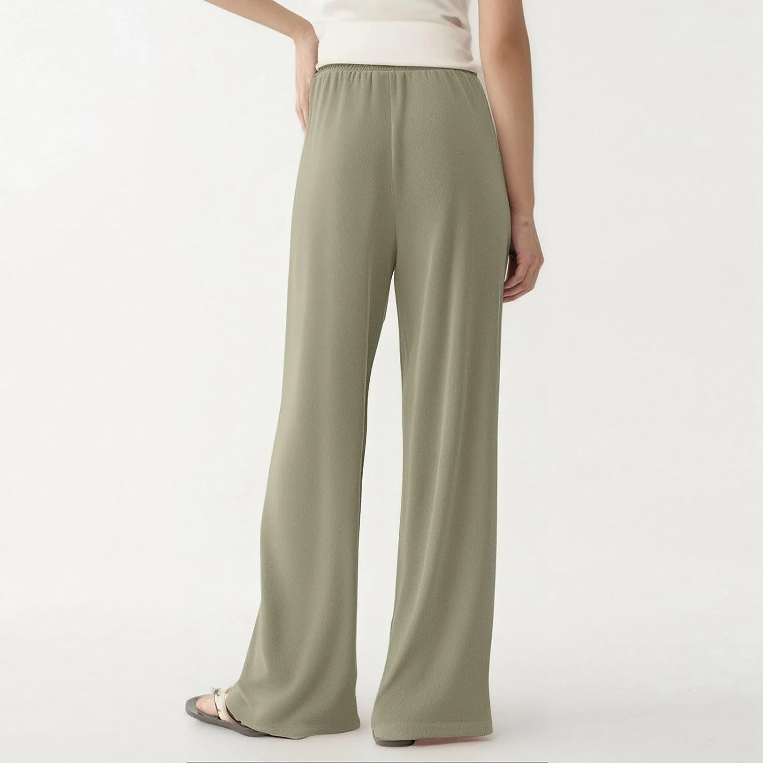 ZEFOTIM Wide Leg Lounge Pants for Women Drawstring High Waisted Pants Solid Color Lounge Trouser with Pocket