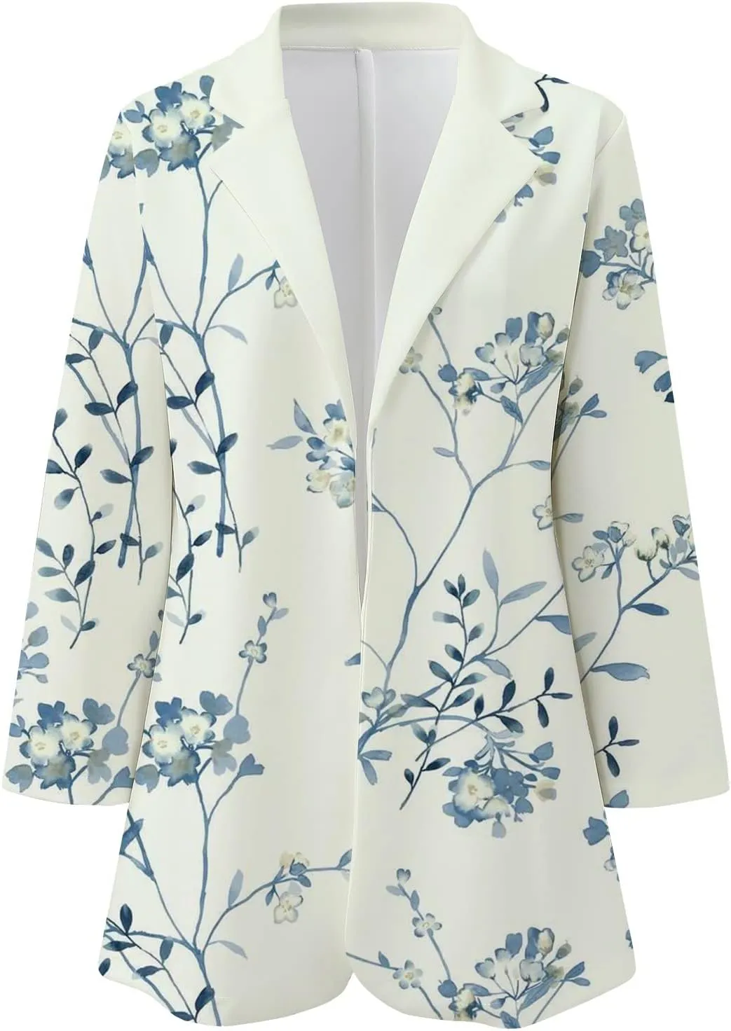 ZEFOTIM Womens Business Professional Outfits Lightweight Trendy Oversized Floral/Striped Blazer Long Office Fall Jacket