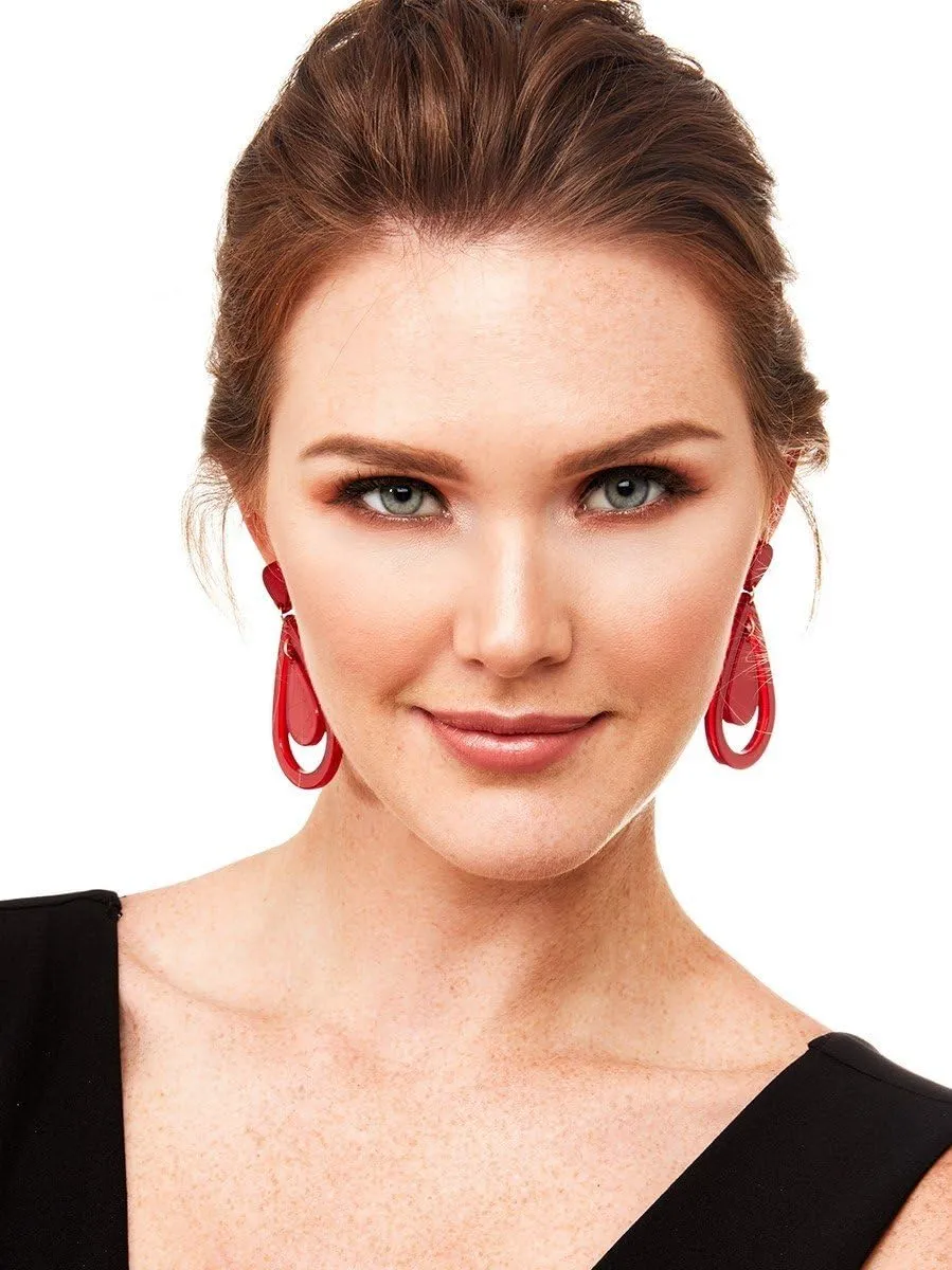 ZENZII Acrylic Resin Teardrop Cutout Earrings for Women